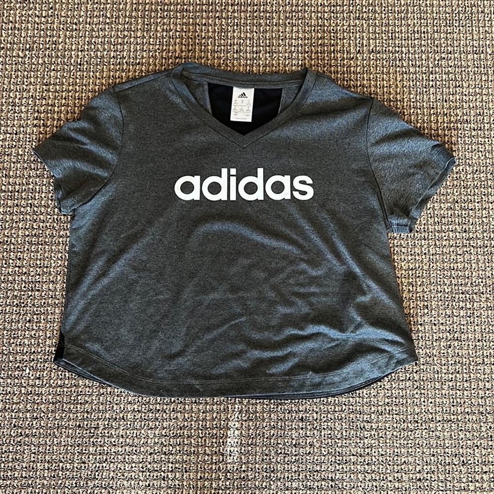 Gray sport shirt with black airy back